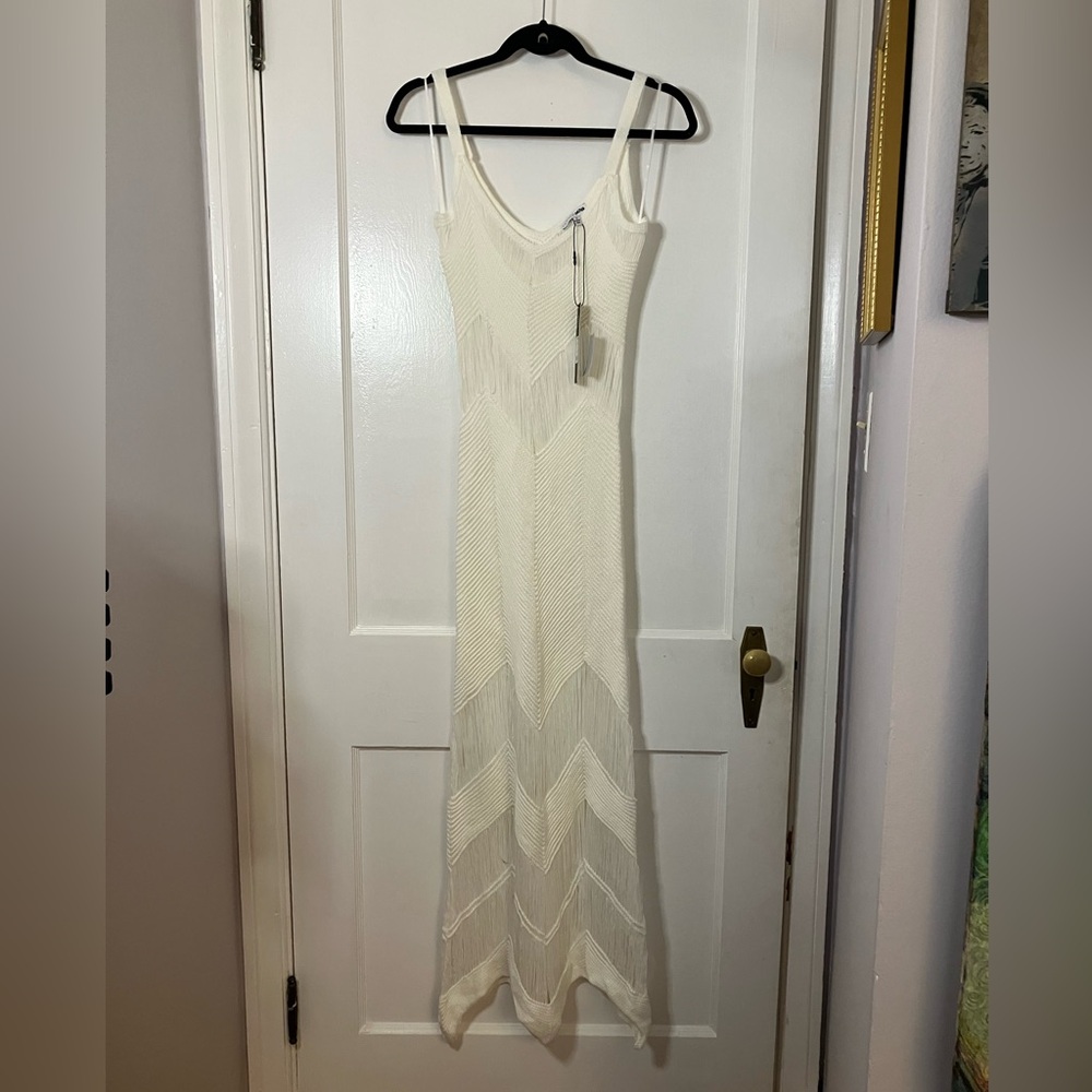 Fashion Nova Cream Knit Maxi Dress